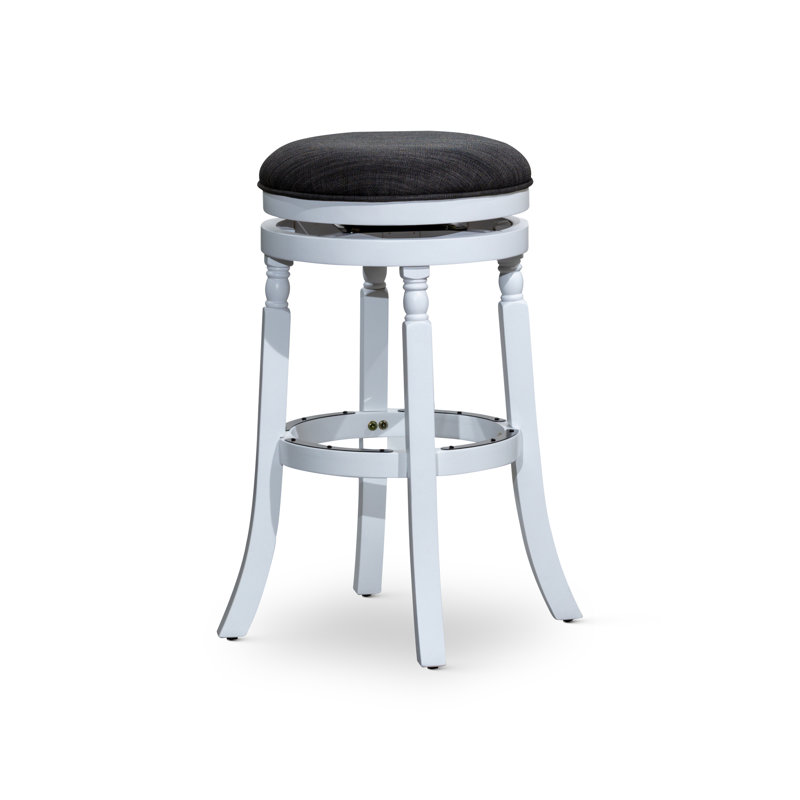 Tabouret Ramona, Blanc, Tabouret de bar (siège d'une hauteur de 30 po), Gris