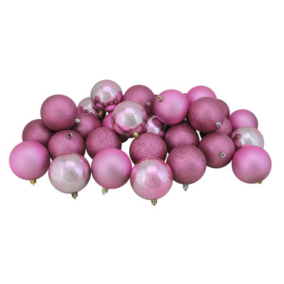 32ct Shatterproof 4-Finish Christmas Ball Ornaments