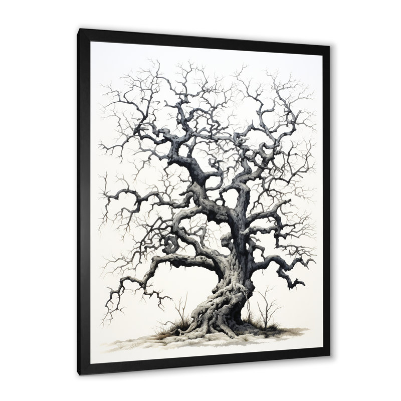 Arbre ombre éternelle - impression sur toile florale et botanique, Cadre photo noir, L 30 po x H 40 po