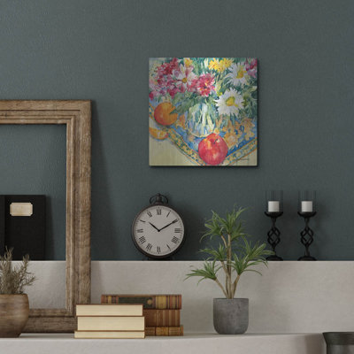 «Floral Tableau» par Annelein Beukenkamp, art mural en métal, 36 po x 36 po