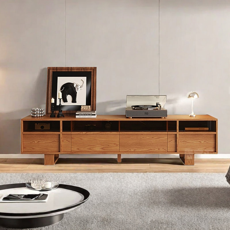 Meuble télé en bois de style rétro, 78.74"