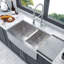 Évier de cuisine double à double cuve - Évier de cuisine en acier inoxydable 33 po x 20 po à tablier frontal encastrable à double cuve de calibre 16 avec deux cuves profondes de 9 po