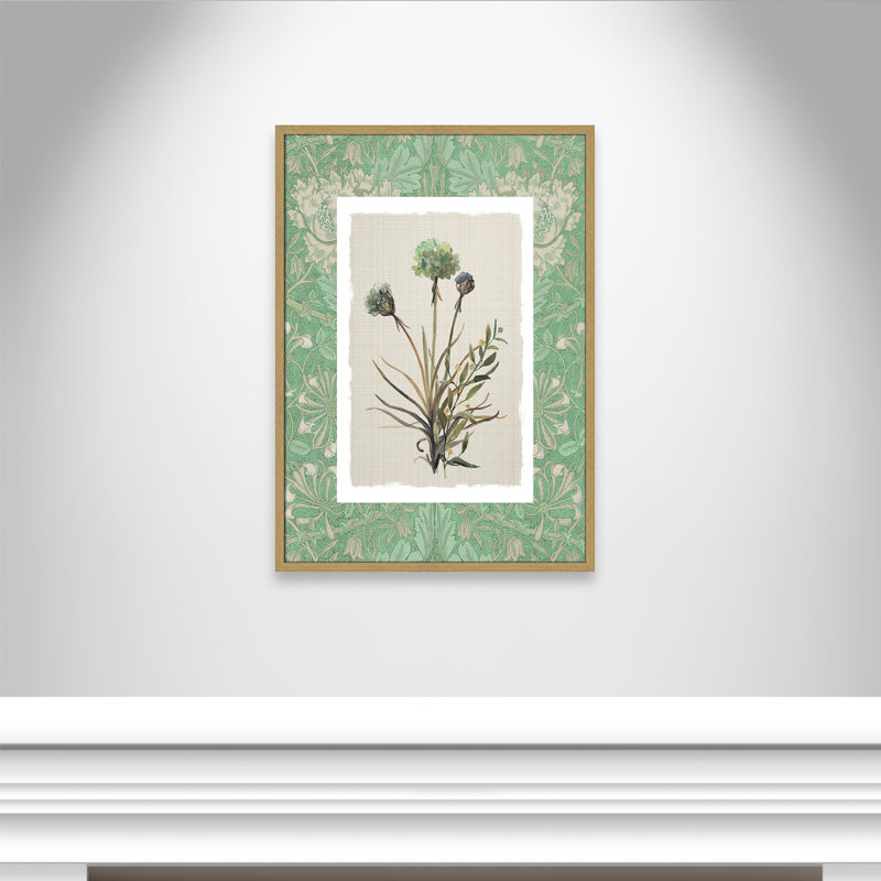 «Jade Botanical I Print» par Carol Robinson, L 25,5 po x H 35,5 po, Framed Print, Natural Woodgrain