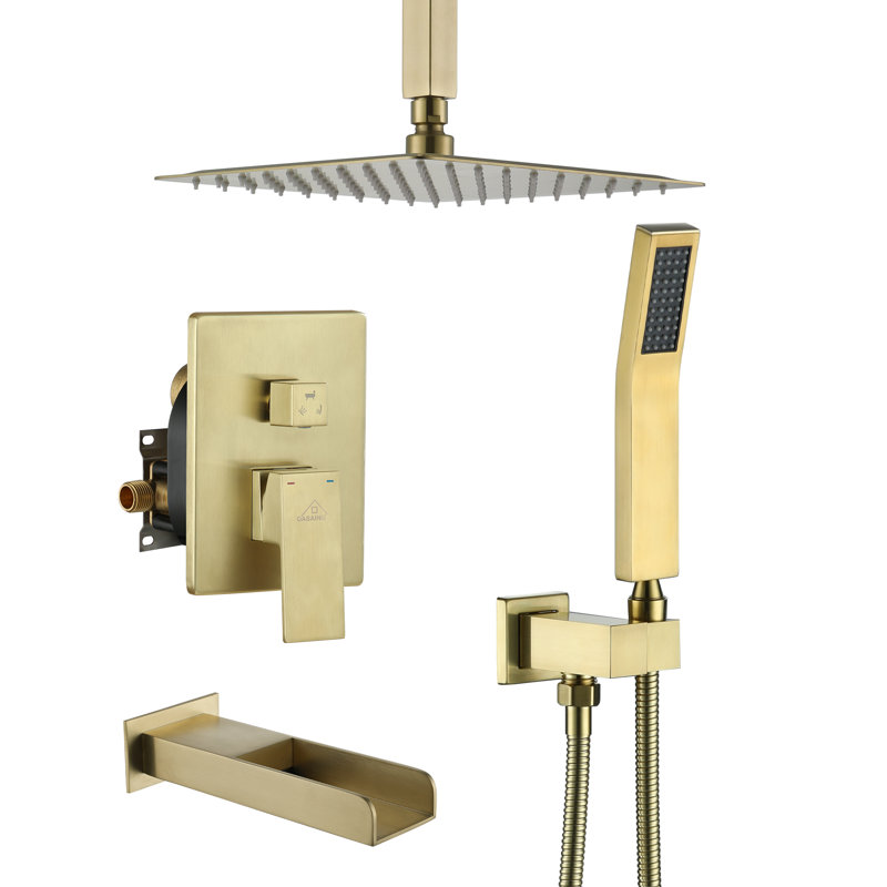 All-In-One Kit with Rough in-Valve, Brushed Gold