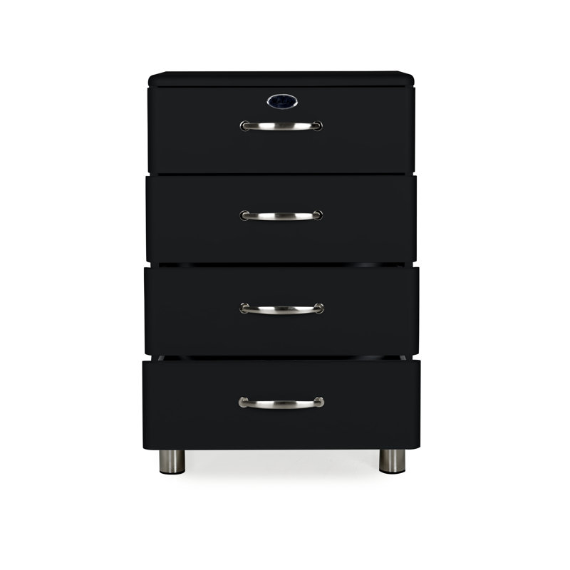 Commode 4 tiroirs Malibu, Noir