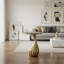 Table de bout Tulipan Wavy avec plateau en granit noir