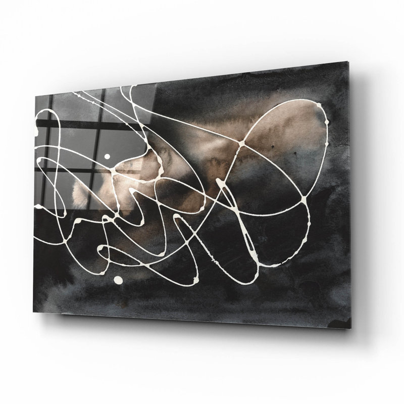 Art mural en verre épique «Midnight Swirl III» par Regina Moore, H 12 po x l 16 po x P 0,13 po