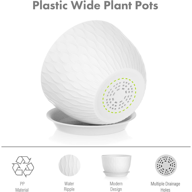 3 Pack Large Plant Pots (12/10/9 Inch)