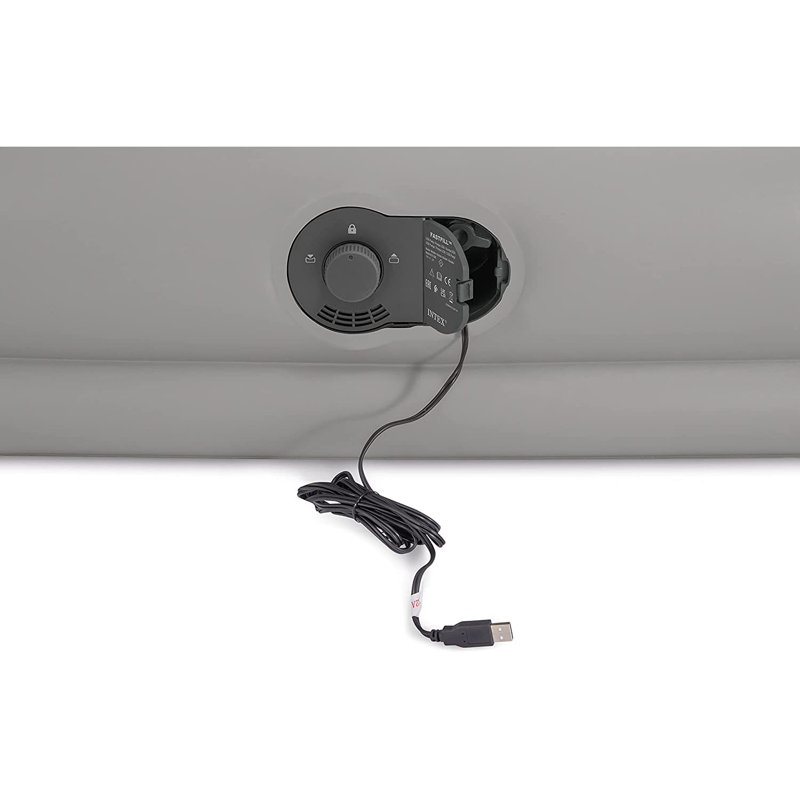 Intex Dura-Beam Prestige 12" Air Mattress with Built-In USB Electric Pump, Twin