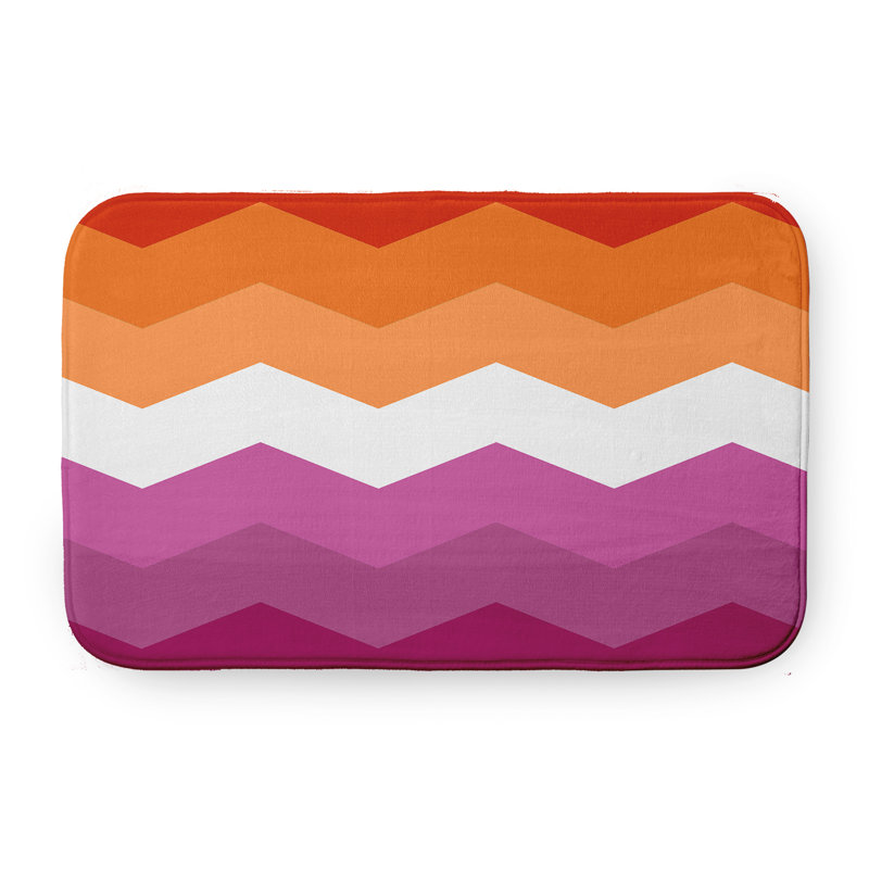 Tapis de bain Samoni, Orange / rose vif