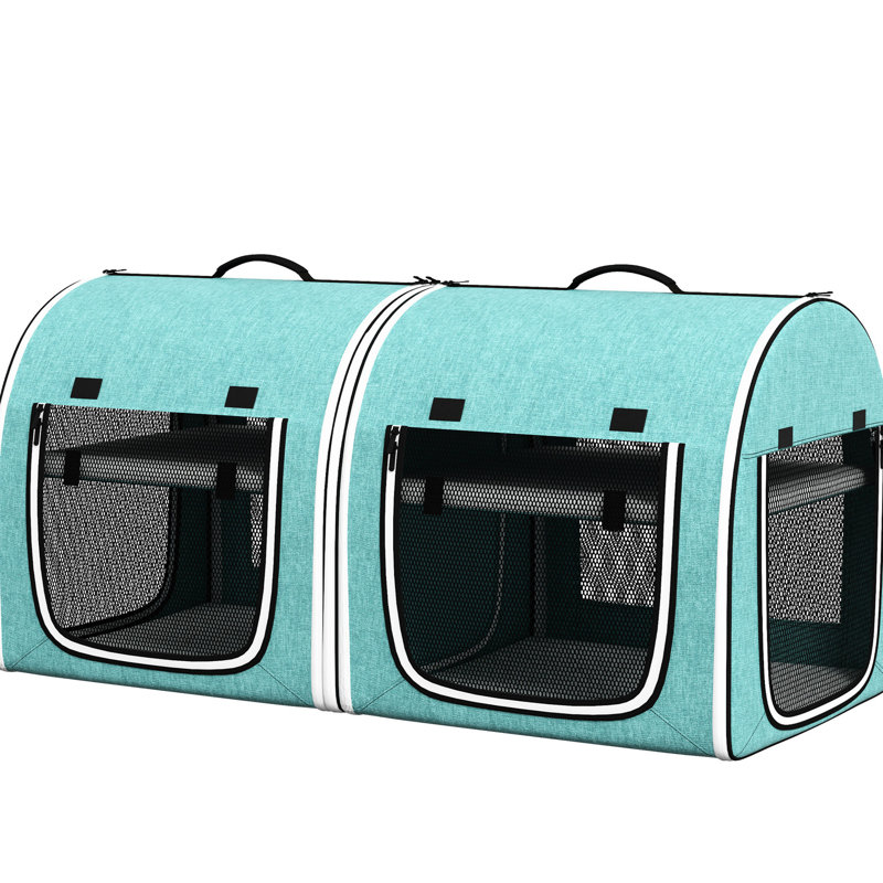 Sac de transport pour animaux 39 po, transporteur avec dispositif de sécurité, deux compartiments, coussins moelleux et ballon de rangement