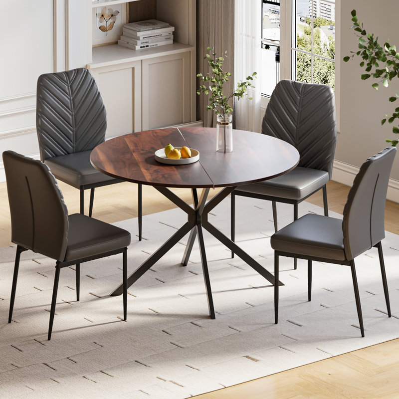4 - Person Dining Set, Grey, Brown