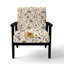 Chaise rembourrée Country Farmhouse - Fauteuil brun à motif cachemire neutre Bloom-919494125