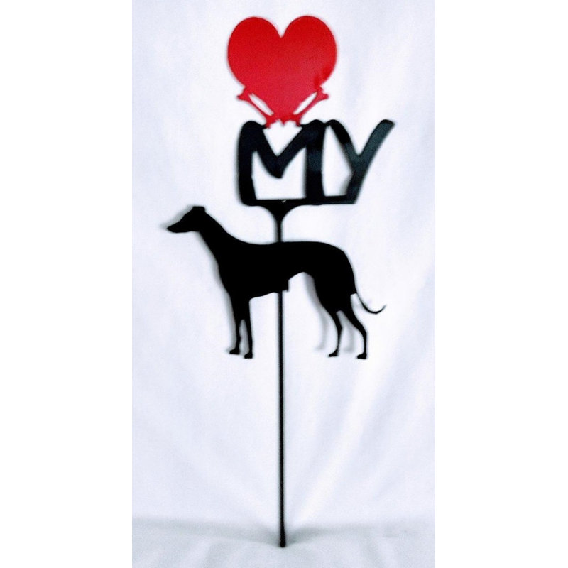 Signe de jardin Greyhound Love My Heart