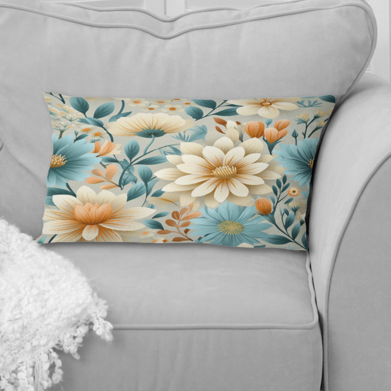 Coussin en polyester bleu Timeless Garden Flourish I