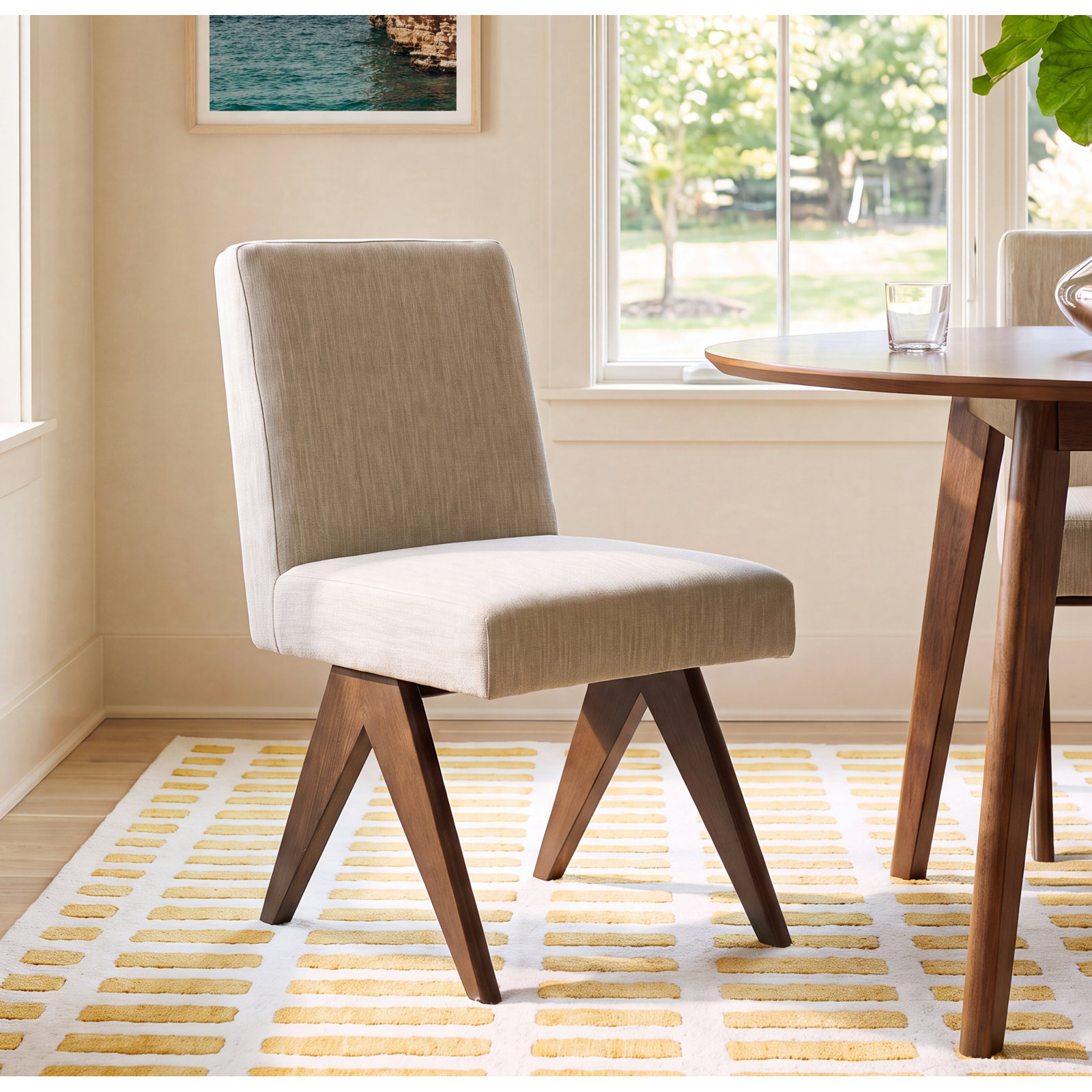 Brittnie 18'' H Upholstered Parsons Chair, Beige