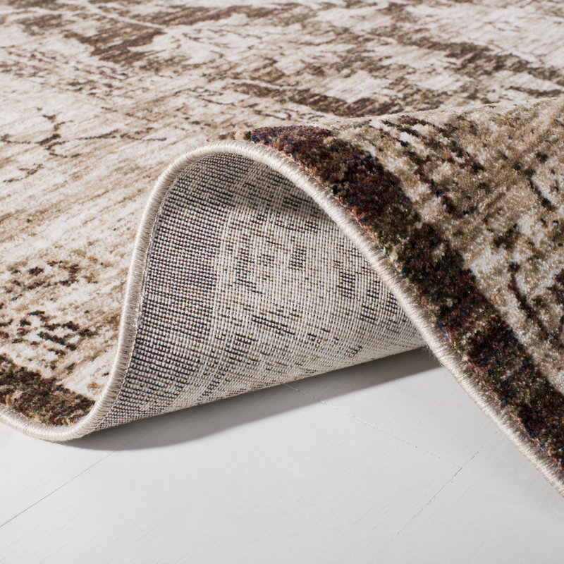 Ivory and Beige 9' x 12' Hand-Tufted Viscose Rug
