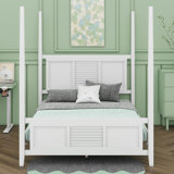 A Classic Solid Wood Four-Poster Bed