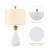 24.5 in. White Modern Dimmable Resin For Bedroom/Living Room Bedside Desk Nightstand Traditional Table Lamp With White Linen Drum Shade