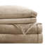Drap-housse 100% taupe, brossé des deux côtés, drap-housse élastique, linge de lit de luxe lavable à la machine 4 pièces taupe et confortable, côtés pour une sensation de velours doux, comprend 2 taies d'oreiller plates