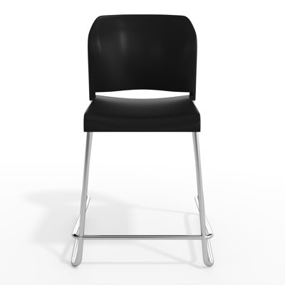 Commercial Plastic Stack Stools, Contoured Backs and Sled Bases