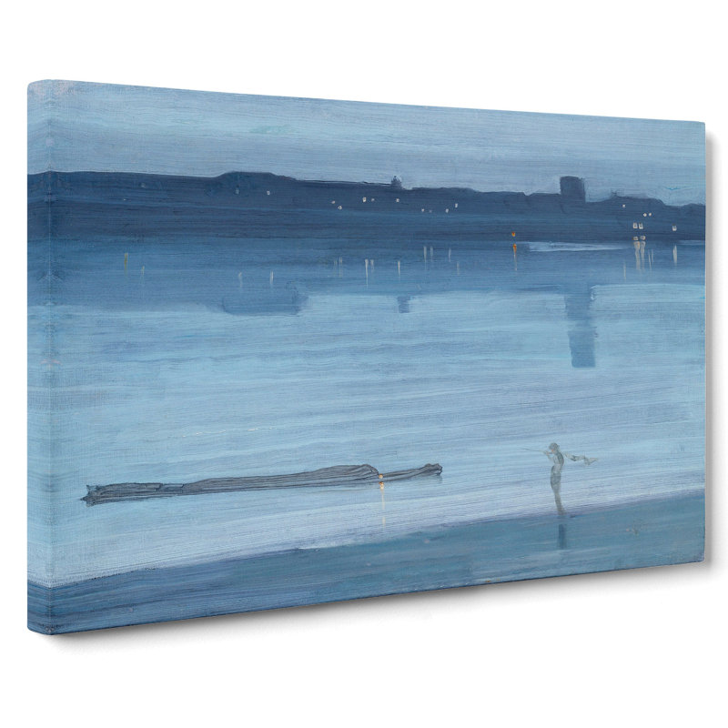 Nocturne Blue And Silver by - Wrapped Canvas Painting, 50cm H x 76cm W x 3cm D