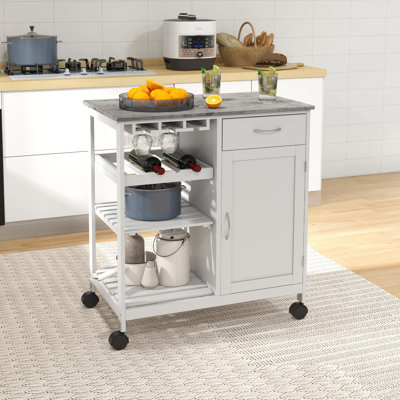 76 cm W Kitchen Cart with Top