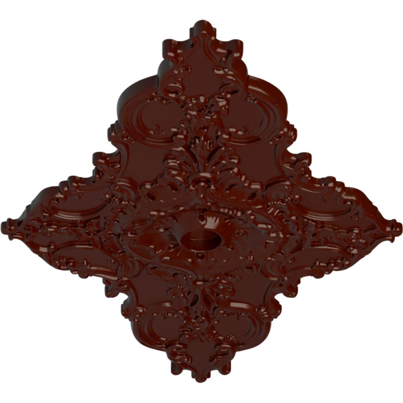 Médaillon de plafond à feuilles d'acanthe Endurathane Attica, diamètre extérieur 53 1/2 po x P 3 1/2 po (convient aux auvents jusqu'à 4 5/8 po), finition Americana peinte à la main