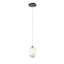 Luminaire suspendu 1 lumière noir avec abat-jour en verre blanc-1608752367