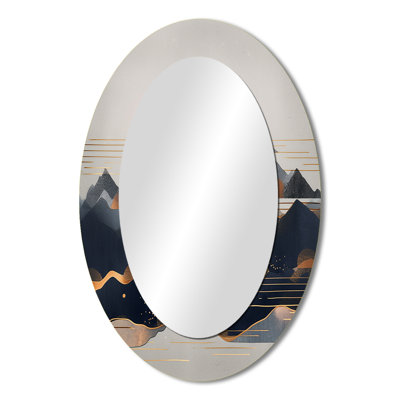Daring Moutain Horizons III - Modern Oval Wall Mirror