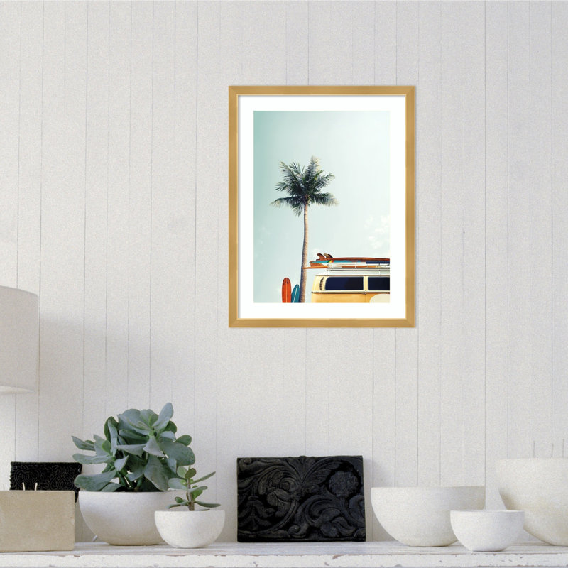 Surf Bus Yellow by Design Fabrikken, 27.5" H x 21" W x 0.75" D, Gold
