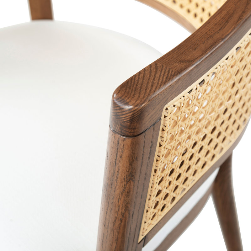Arm Linen Chair, Walnut/Gold