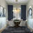 Transitional 3 Light Antique Brass Glass Chandelier