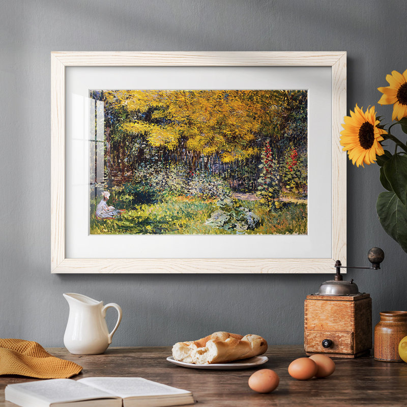 Le jardin. (Le Jardin), 1876, H 28 po x l 42 po x P 1,5 po, Blanc