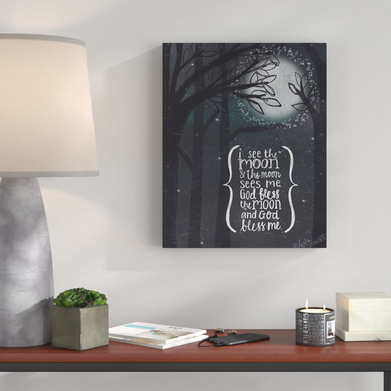 «I See The Moon», reproduction d'art textuel sur toile, Toile tendue, H 20 po x l 16 po