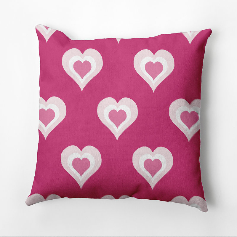 Housse de coussin et insert pour la Saint-Valentin, Fuchsia, H 20 po x l 20 po