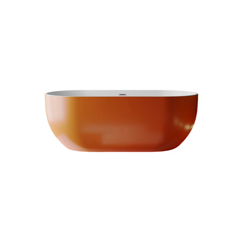 Ensemble de douche et de baignoire l 63 po x H 23,6 po, Orange/Blanc