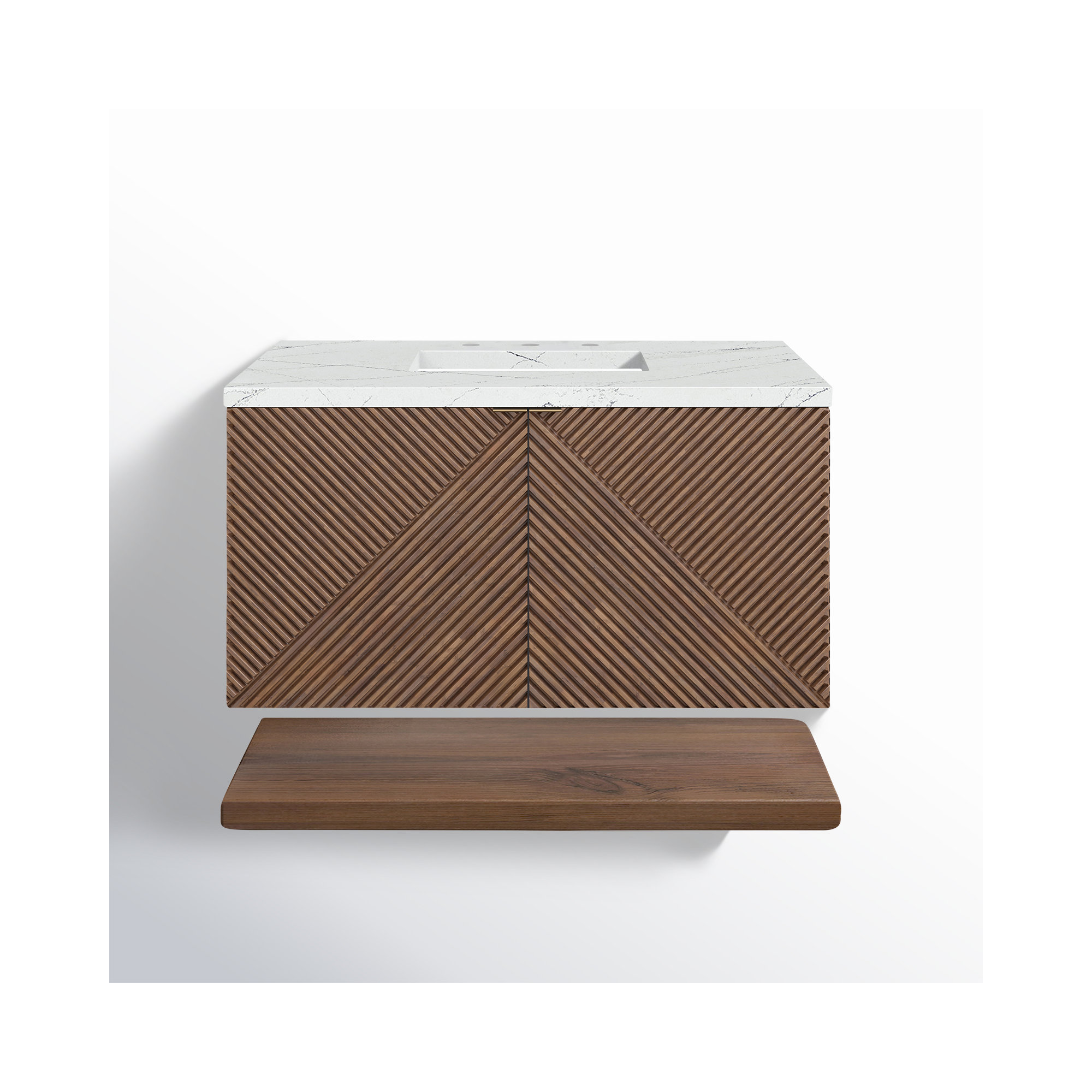 Marcello 36'' Single Bathroom Vanity, Ethereal Noctis, 8" Widespread