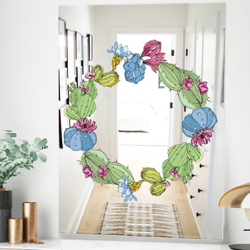 Cactus 1 - Miroir de ferme - Miroir mural, H 39,4 po x l 29,5 po