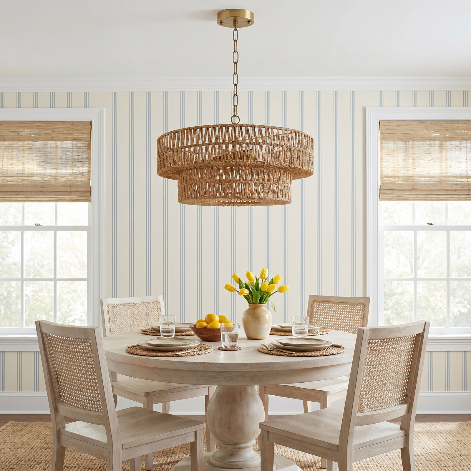 Caytlen Iron 5-Light Chandelier, Brushed Gold