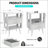 2 Pack Modern Nightstand with Charging Station, LED &amp; Fabric Drawer-1038566142