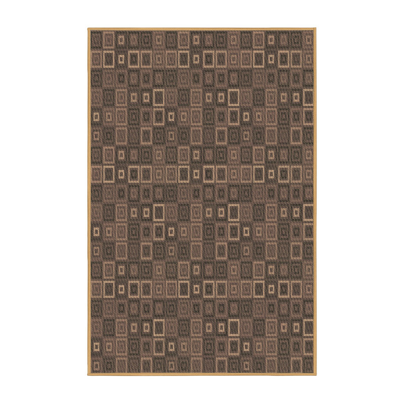 Tapis brun en laine géométrique, Rectangle 6 pi x 9 pi