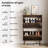 Medieval-Style Modern Shoe Cabinet, Upright Shoe Storage Unit With Vertical Grooved Finish, Walnut-Colored Shoe Cabinet, Suitable For Hallways, Passageways And Entrances