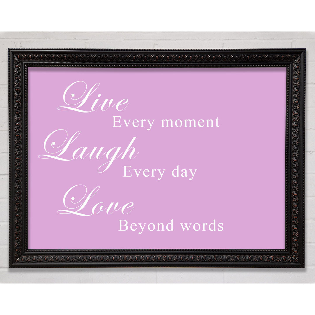 Love Quote Live Laugh Love Grey - Einzelne Bilderrahmen Kunstdrucke