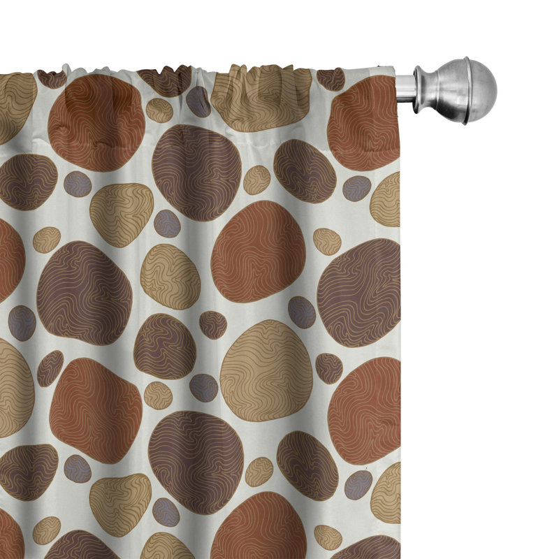 Polka Dots Semi-Sheer Rod Pocket Curtain Panels, 28" x 95"