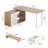 54'' W Reversible L-Shaped Desk with Computer Monitor Riser Stand-470586825
