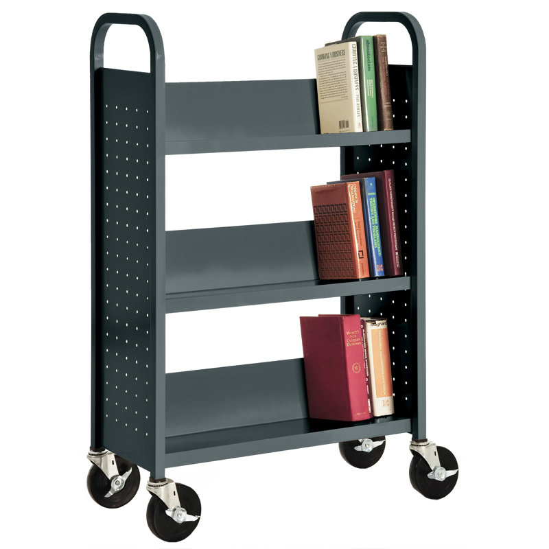Chariot à livres Fortress, Gris anthracite, H 46,5 po x l 27 po x P 13 po