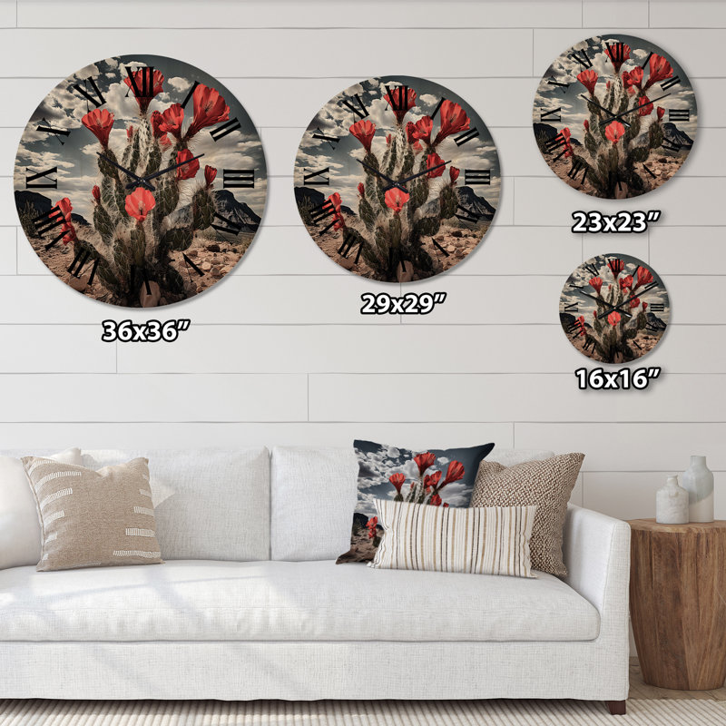 Horloge murale Western Desert Cactus Serenade, Grand