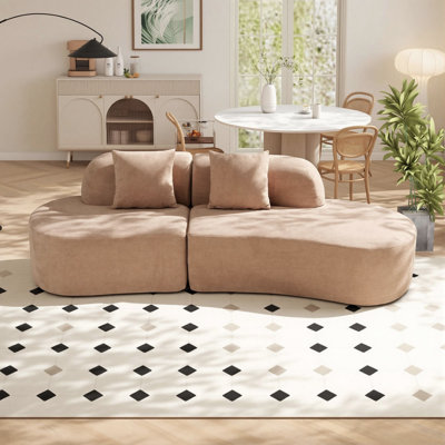 Canapé modulaire incurvé 93 po 93 po, canapé modulaire moderne avec coussins décoratifs pour le salon