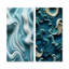«Blue and White Wave Tiles Impressions I», ensemble de 2 impressions murales abstraites modernes en métal-756367780